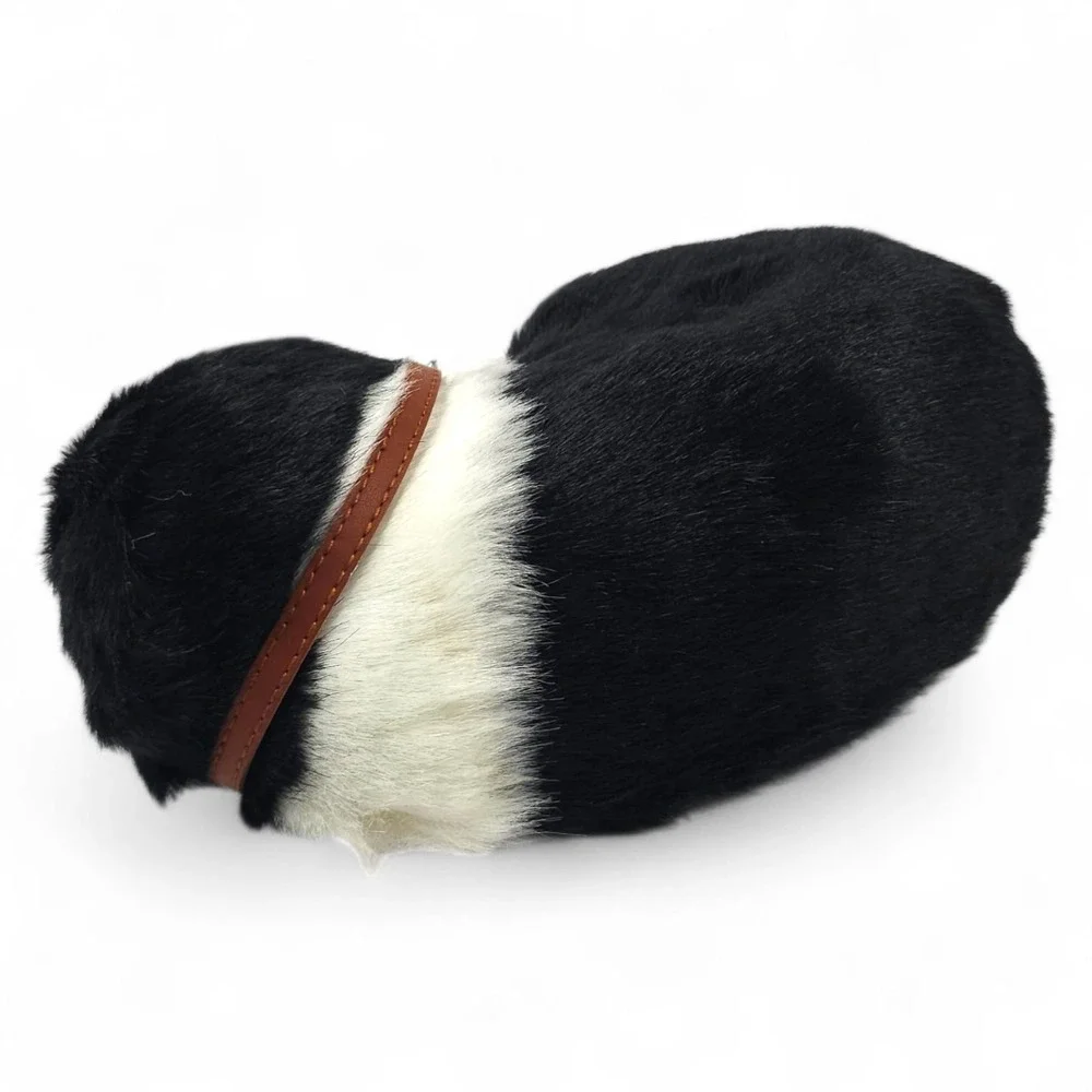 Perfect Petzzz Border Collie Breathing Puppy Sleeping Plush Toy Black White Dog